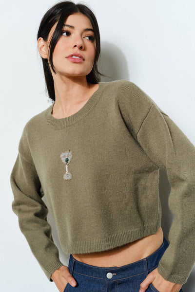 ADDISON MARTINI BEAD SWEATER