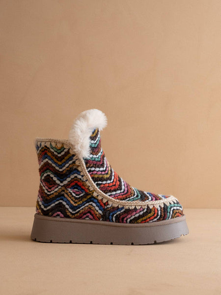 The Joyce | Multi Shearling Trim Platform Winter Boot