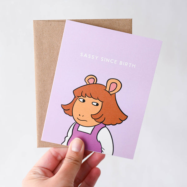 Sassy Since Birth - Retro 90's Birthday Card