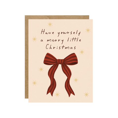 Merry Little Christmas Bow Christmas Card