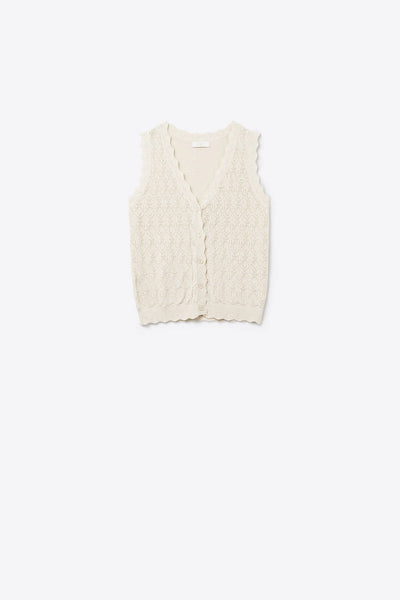 Scalloped Edge Knitted Vest