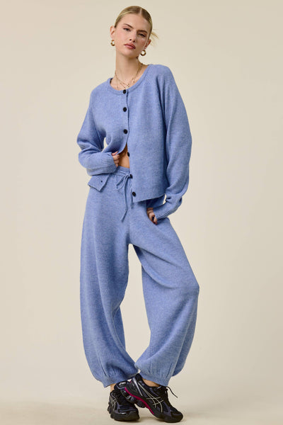 Knit Cardigan and Balloon Leg Pants Set