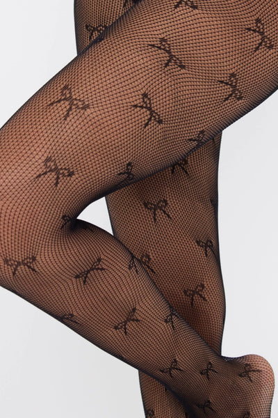 Bow Fishnet Tights