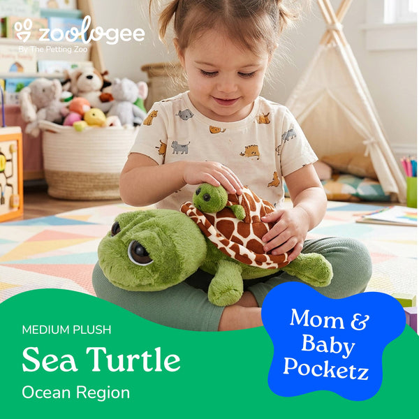 12" (30cm) Pocketz Sea Turtle Green sea life