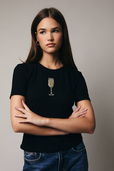 CHAMPAGNE BEADS RIB TOP