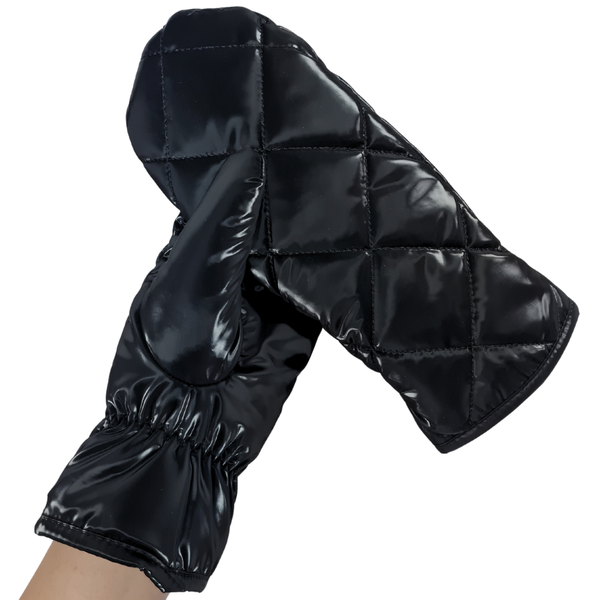 Ladies Metallic Quilted Puffer Mitt