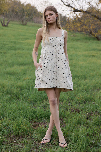 Polka Dot Button-Down Mini Dress