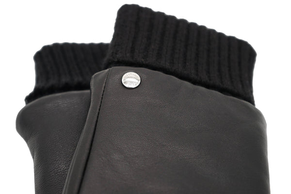 Club Rochelier Ladies Leather Mitten With Knitted Cuff