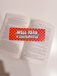 Well-read & Caffeinated Glitter Bookmark