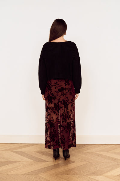 Anouk Velvet Midi Skirt