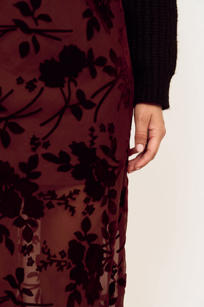 Anouk Velvet Midi Skirt
