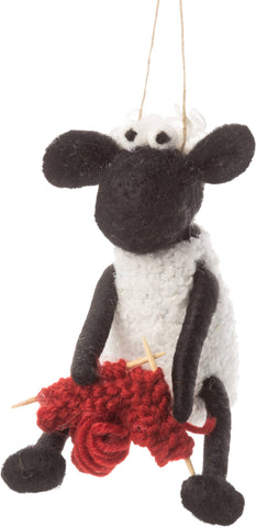 Felt Sheep Knitting Ornament