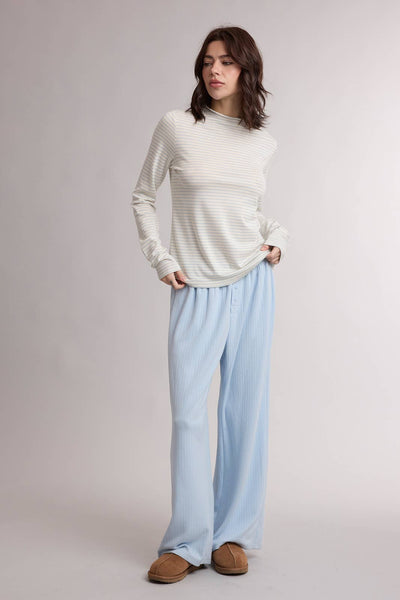 Striped Rolled Neck Knit Top