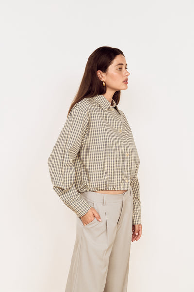 Mid Rise Tailored Suit Pant in Grey