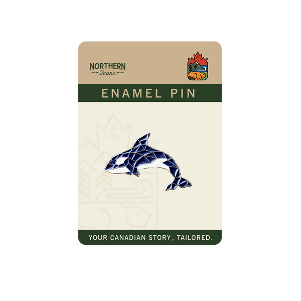 Geometric Orca Elegance Enamel Pin
