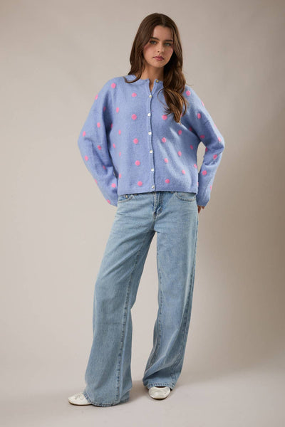 POLKA DOT SWEATER CARDIGAN