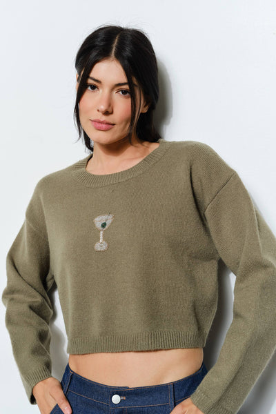 ADDISON MARTINI BEAD SWEATER