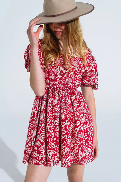 Short Floral Print Dress
