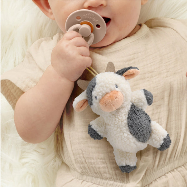 Bitzy Pal Natural Rubber Pacifier & Plush - Cow