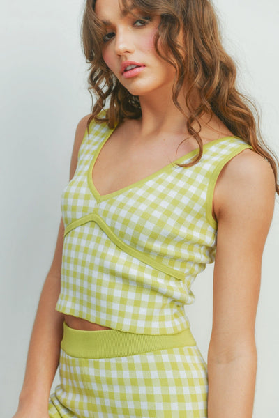 GREEN CHECKER TANK TOP (LAST ONE)