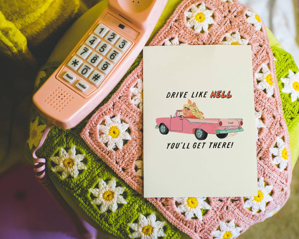 Miss Piggy Drive Like Hell Art Print: 8x10