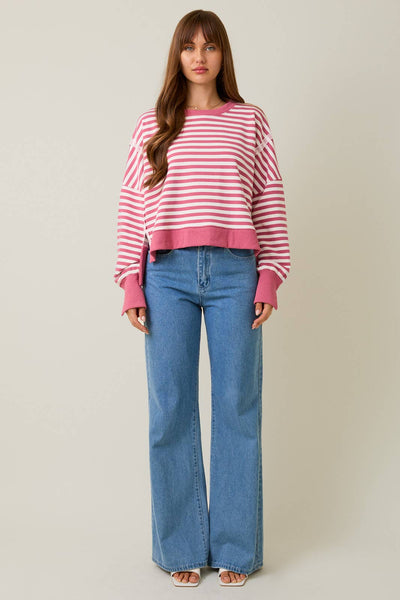 Scooped Neckline Sweatshirt