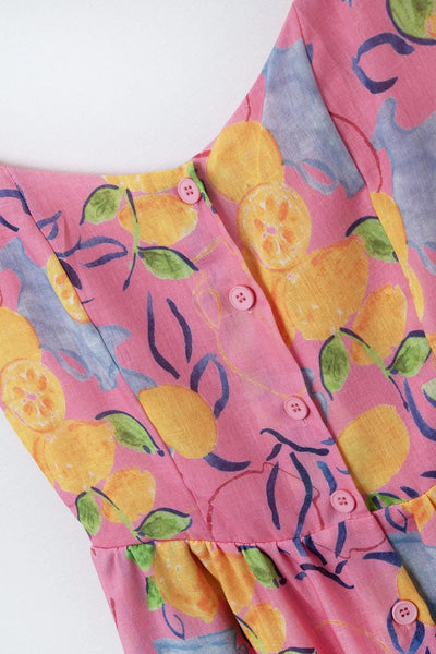 Lemon Print Maxi Dress