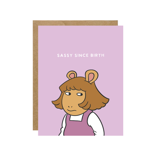 Sassy Since Birth - Retro 90's Birthday Card