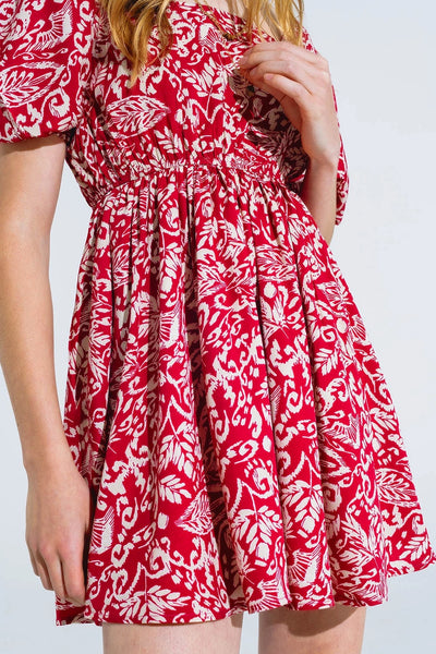 Short Floral Print Dress