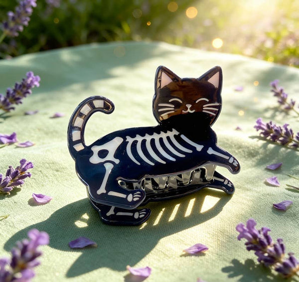 Halloween Skeleton Cat Hair Claw Clip