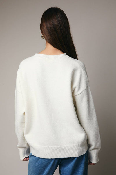 CHAMPAGNE GRAPHIC SWEATER