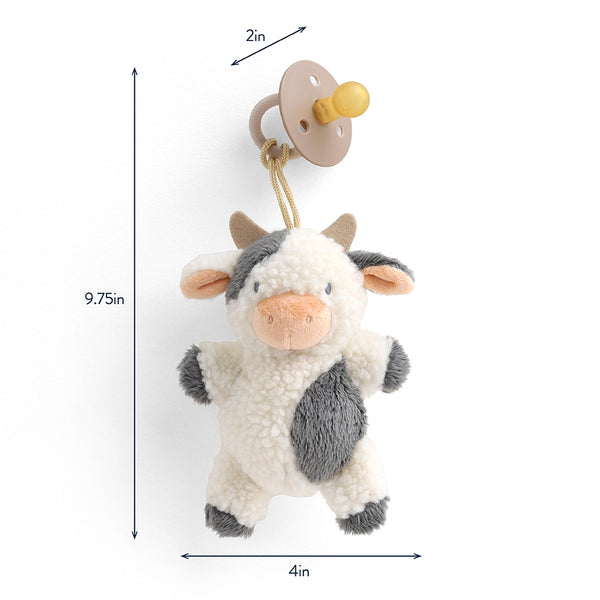 Bitzy Pal Natural Rubber Pacifier & Plush - Cow