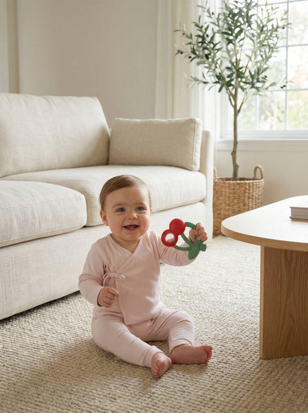 *NEW* Bitzy Shake™ - Silicone Teether with Rattle: Goose