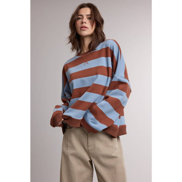 Stripe Crew Neck Sweatshirt