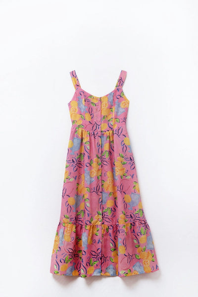 Lemon Print Maxi Dress