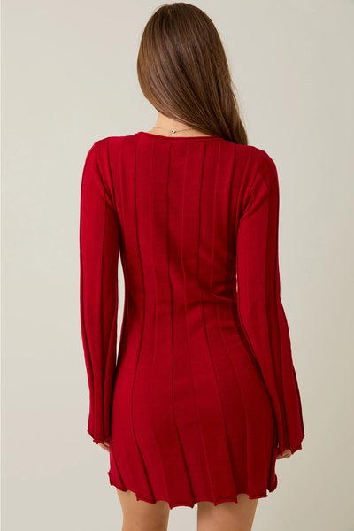 Flare Ribbed Swearer Dress