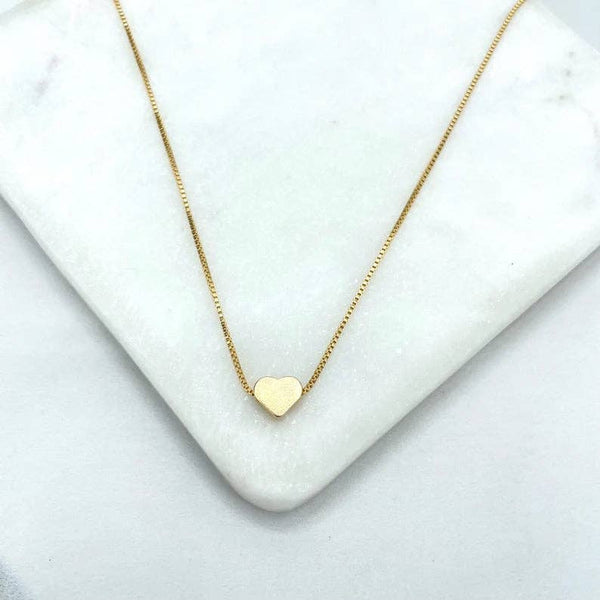 18k Gold Filled Polished Heart Necklace