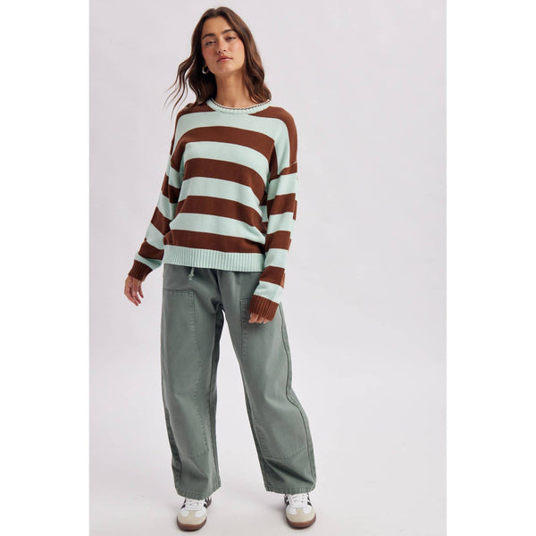 Drawstring Barrel Denim Pants