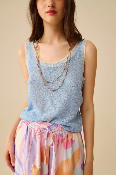 Light Blue Knit Tank Top
