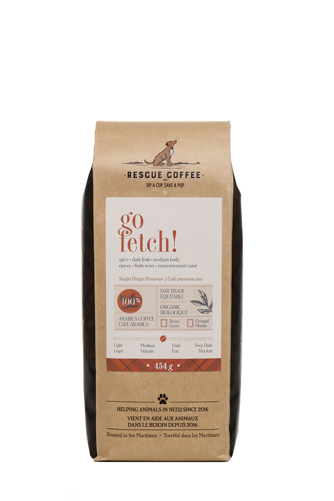 Go Fetch! | Medium-Dark Roast | 1lb Bag | Organic Coffee: Whole bean