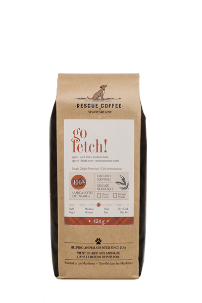 Go Fetch! | Medium-Dark Roast | 1lb Bag | Organic Coffee: Whole bean