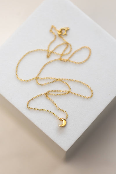 'Crescent Moon' Necklace (Silver & Gold)