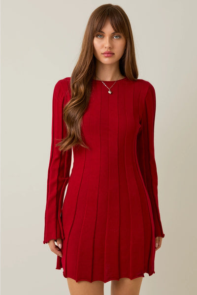 Flare Ribbed Swearer Dress