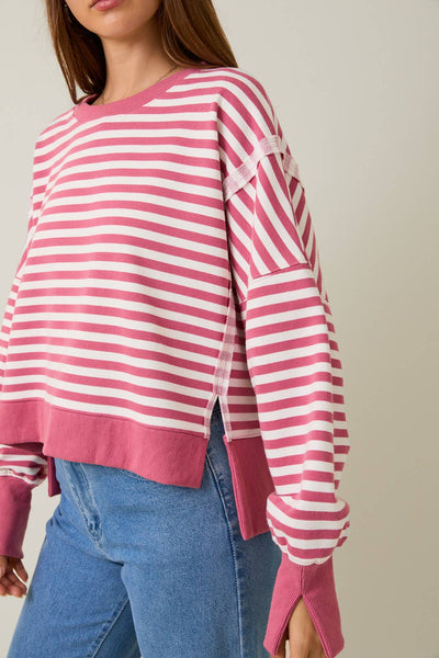 Scooped Neckline Sweatshirt