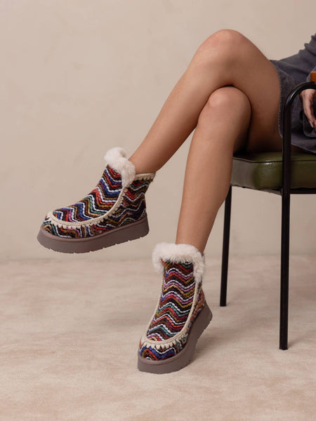 The Joyce | Multi Shearling Trim Platform Winter Boot