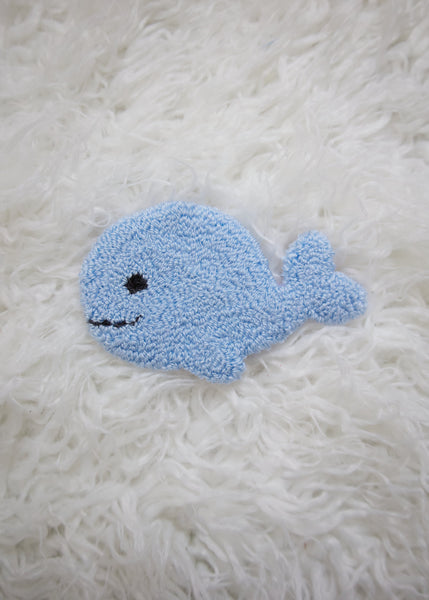 Handmade Punch Needle Mug Rug - Whale