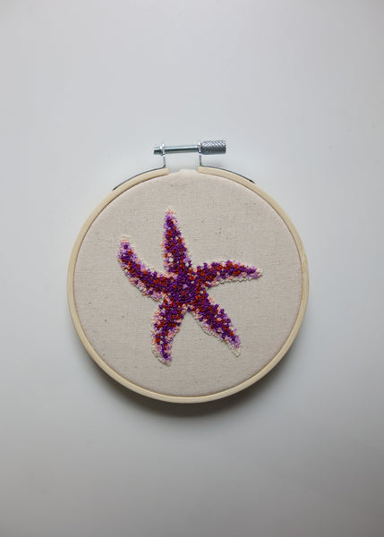 Hand Embroidered Hoop - Starfish