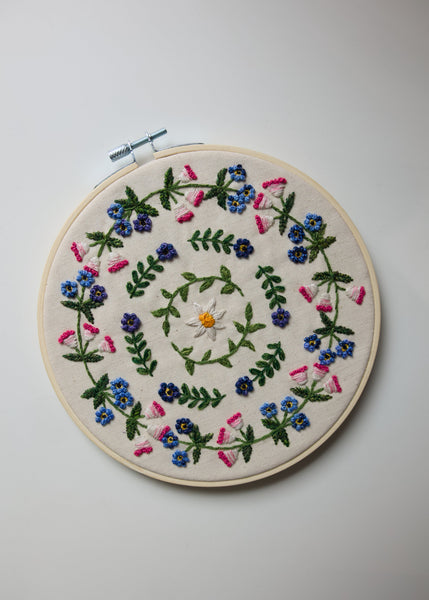 Hand Embroidered Hoop - Flowers