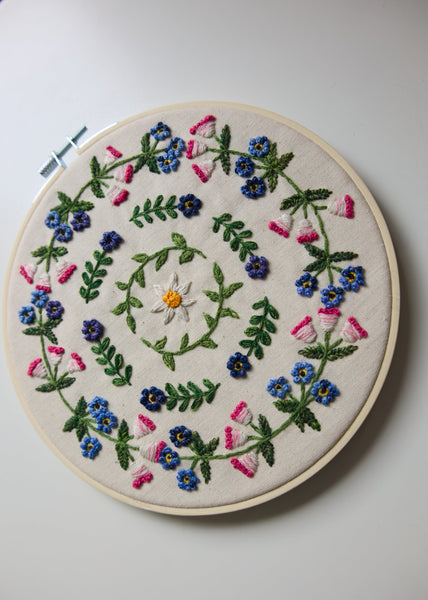 Hand Embroidered Hoop - Flowers