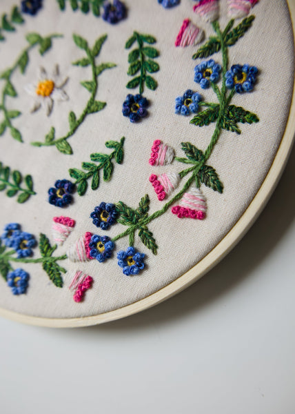 Hand Embroidered Hoop - Flowers